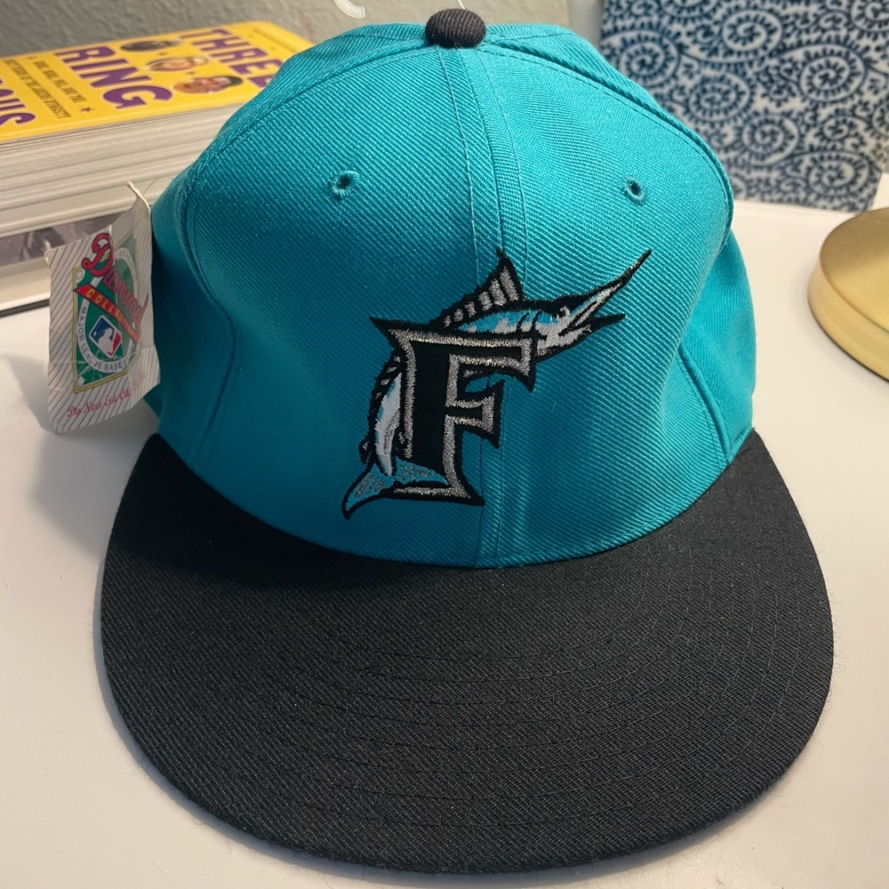 Vintage New Era New With Tags Florida Marlins Fitted 5950 Hat Size 7